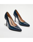 Escarpins en Cuir Jamie 10 bleu nuit - Talon 10 cm
