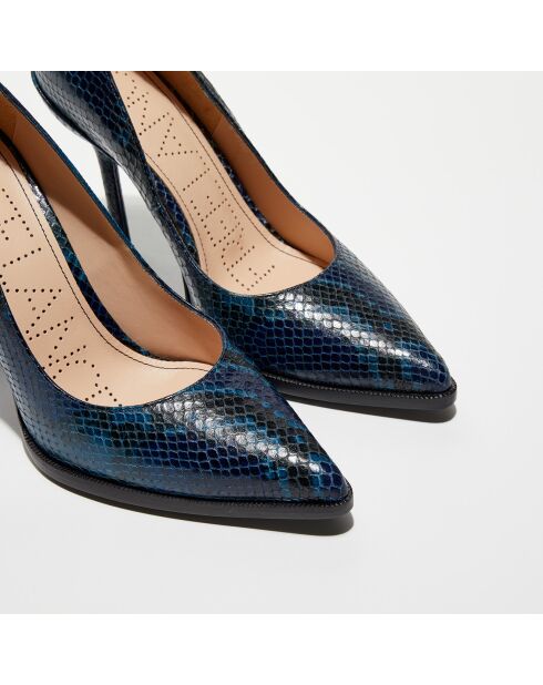 Escarpins en Cuir Jamie 10 bleu nuit - Talon 10 cm