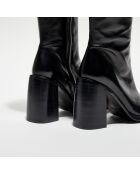 Bottes en Cuir Clio noires - Talon 10 cm