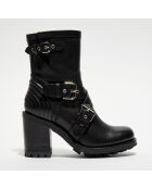 Boots en Cuir Justy noires - Talon 9 cm
