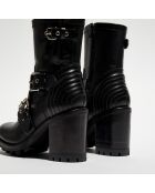 Boots en Cuir Justy noires - Talon 9 cm