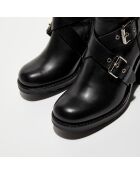 Boots en Cuir Justy noires - Talon 9 cm