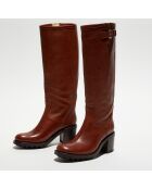 Bottes Biker  brun - Talon 7 cm