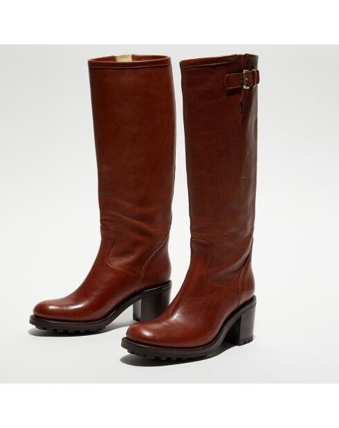 Bottes Biker  brun - Talon 7 cm