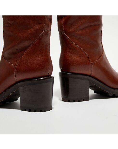 Bottes Biker  brun - Talon 7 cm