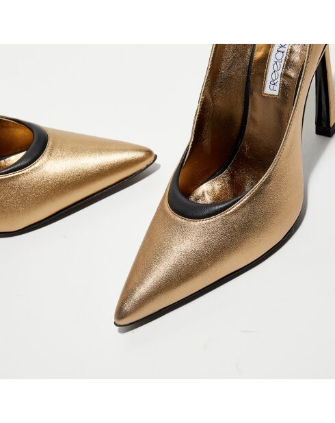 Escarpins en Cuir La Rose doré/noir - Talon 10 cm