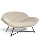 Canapé en bouclette duke sable - 130x76x79 cm