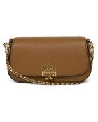 Sac bandoulière en Cuir convertible Britten marron - 21x13x6 cm