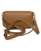 Sac bandoulière en Cuir convertible Britten marron - 21x13x6 cm