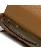 Sac bandoulière en Cuir convertible Britten marron - 21x13x6 cm