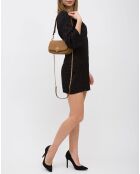 Sac bandoulière en Cuir convertible Britten marron - 21x13x6 cm