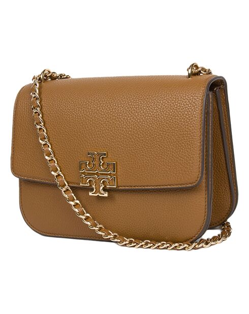 Sac bandoulière en Cuir Britten marron - 22x16x8 cm