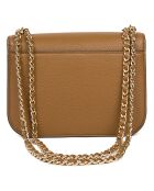 Sac bandoulière en Cuir Britten marron - 22x16x8 cm