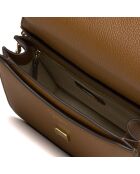 Sac bandoulière en Cuir Britten marron - 22x16x8 cm