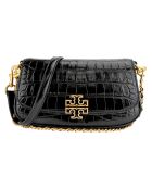 Black Britten Convertible Schultertasche aus Leder — 22x13x5 cm