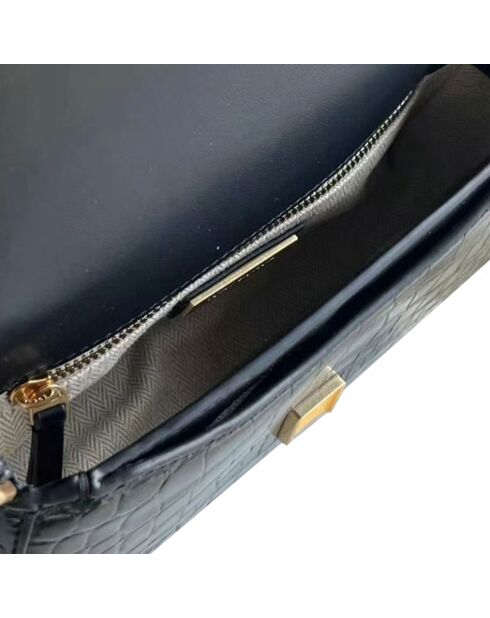 Borsa a tracolla convertibile in pelle nera Britten - 22x13x5 cm