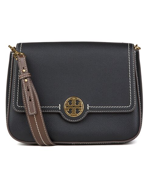 Bandolera Felix de piel negra - 26x19x10 cm