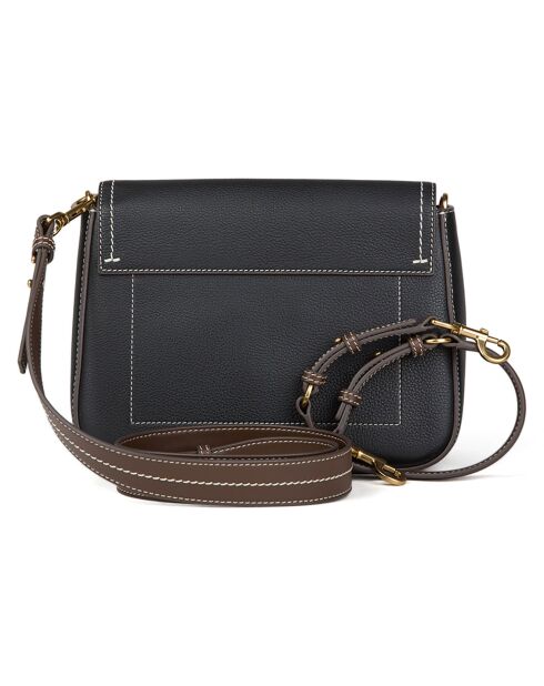 Bandolera Felix de piel negra - 26x19x10 cm