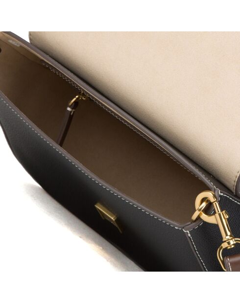 Bandolera Felix de piel negra - 26x19x10 cm