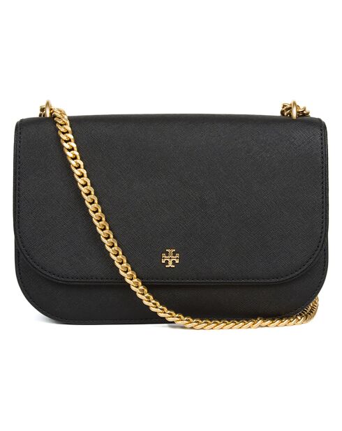 Sac bandoulière en Cuir Emerson noir - 21x17x7 cm