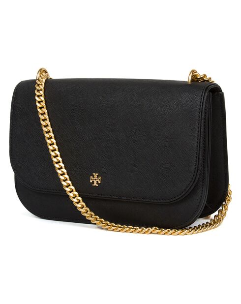 Emerson Schultertasche aus schwarzem Leder - 21x17x7 cm