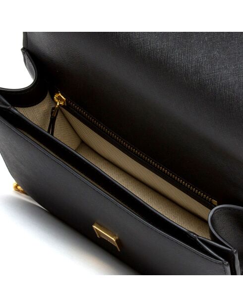 Sac bandoulière en Cuir Emerson noir - 21x17x7 cm
