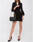 Sac bandoulière en Cuir Emerson noir - 21x17x7 cm