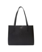 Zwarte leren draagtas van Blake - 33x25x11 cm