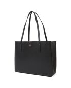 Zwarte leren draagtas van Blake - 33x25x11 cm