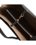 Zwarte leren draagtas van Blake - 33x25x11 cm