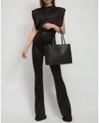 Zwarte leren draagtas van Blake - 33x25x11 cm