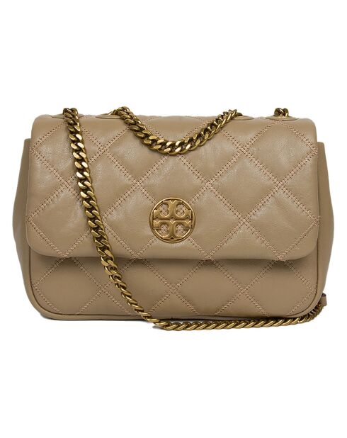 Willa Schultertasche aus Mandelleder - 17x24x8 cm