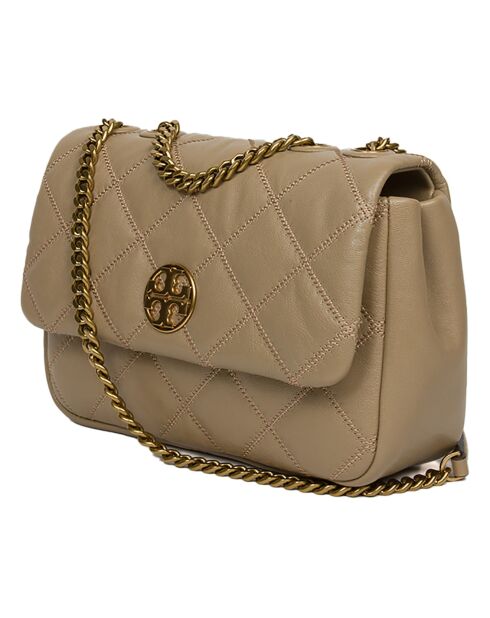 Willa Schultertasche aus Mandelleder - 17x24x8 cm