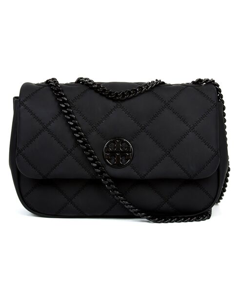 Willa Schultertasche aus mattem Leder, 24 x 18 x 4 cm