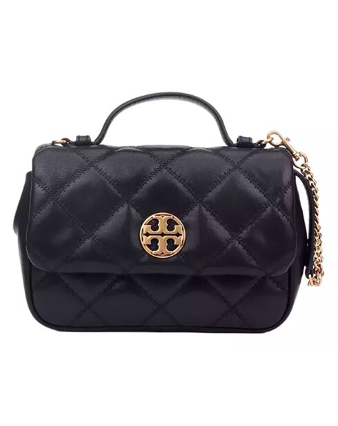 Kleine schwarze Willa Lederhandtasche - 23x17x8 cm