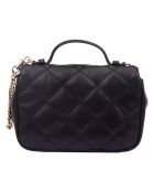 Kleine zwarte Willa leren handtas - 23x17x8 cm