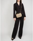 Petit sac à main en Cuir Willa amande - 23x17x8 cm