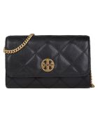 Pochette en Cuir Willa noire - 20x12x5 cm