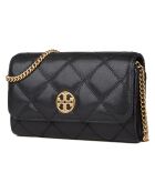 Pochette en Cuir Willa noire - 20x12x5 cm
