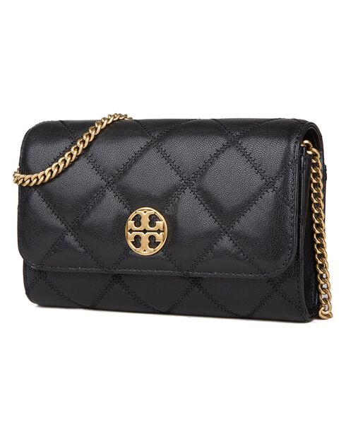 Willa Ledertasche, 20 x 12 x 5 cm, Schwarz