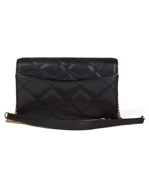 Pochette en Cuir Willa noire - 20x12x5 cm