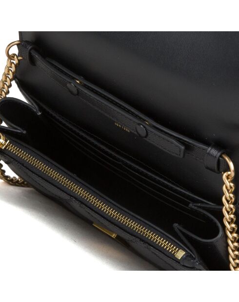 Pochette en Cuir Willa noire - 20x12x5 cm