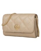 Willa beigefarbener Lederbeutel - 20x12x5 cm