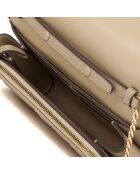 Willa beigefarbener Lederbeutel - 20x12x5 cm