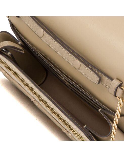 Willa beigefarbener Lederbeutel - 20x12x5 cm