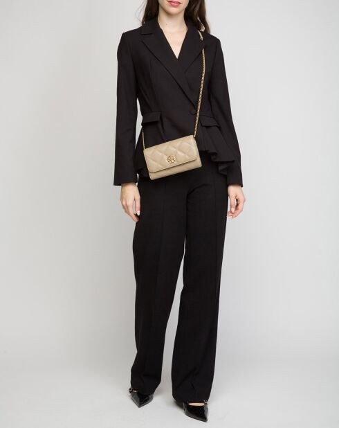 Willa beigefarbener Lederbeutel - 20x12x5 cm