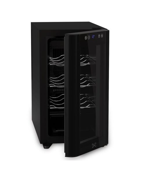Zwarte vrijstaande wijnkelder met 8 flessen - 26x49,8x46,8 cm