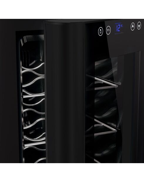Zwarte vrijstaande wijnkelder met 8 flessen - 26x49,8x46,8 cm