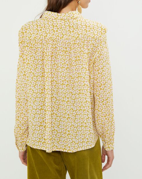 Chemise Lena à fleurs cardamone
