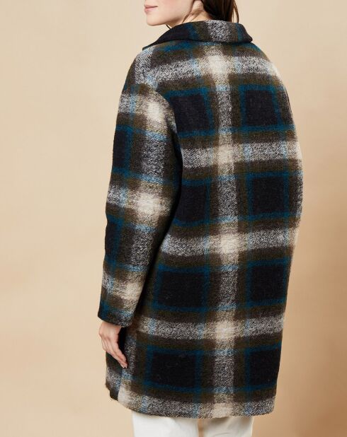 Manteau en Laine mélangée Sven à carreaux lagon